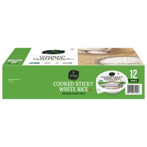 bibigo Korean Style Cooked Sticky White Rice Bowl, 7.4 oz., 12 pk.