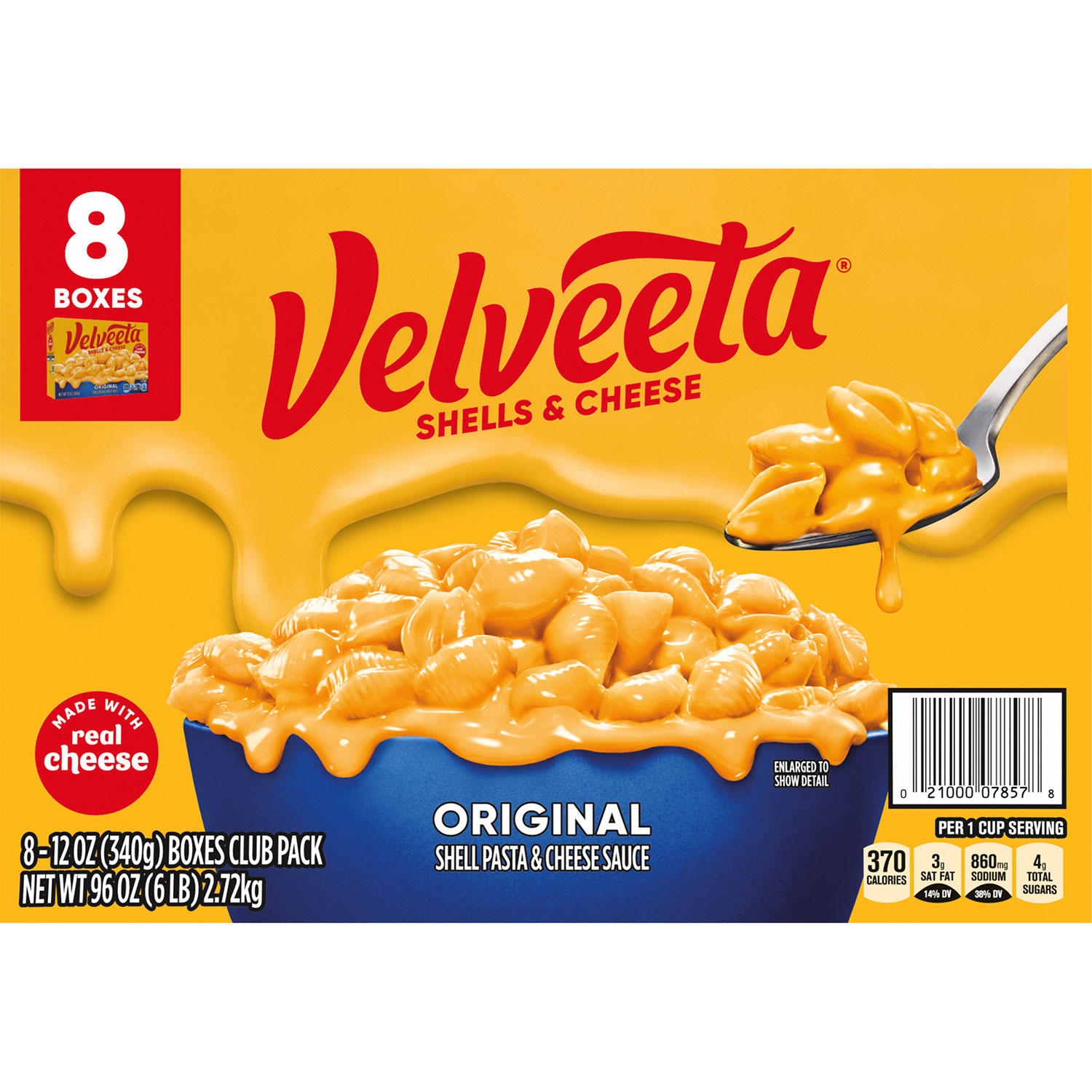 Velveeta Shells & Cheese Original, 12 oz., 8 pk.