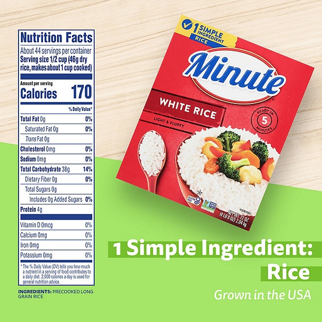 Minute Instant Light and Fluffy White Rice, 72oz. - Image 3
