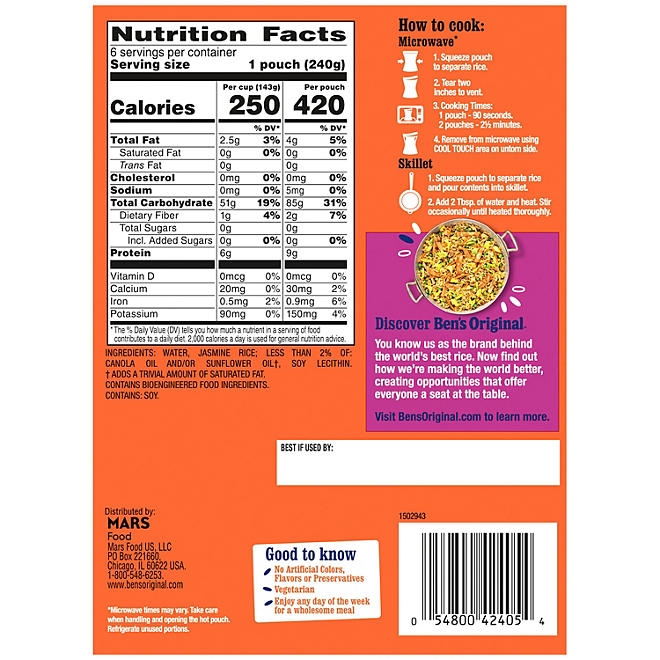 Ben's Original Ready Jasmine Rice, 8.5 oz., 6 pk. - Image 6