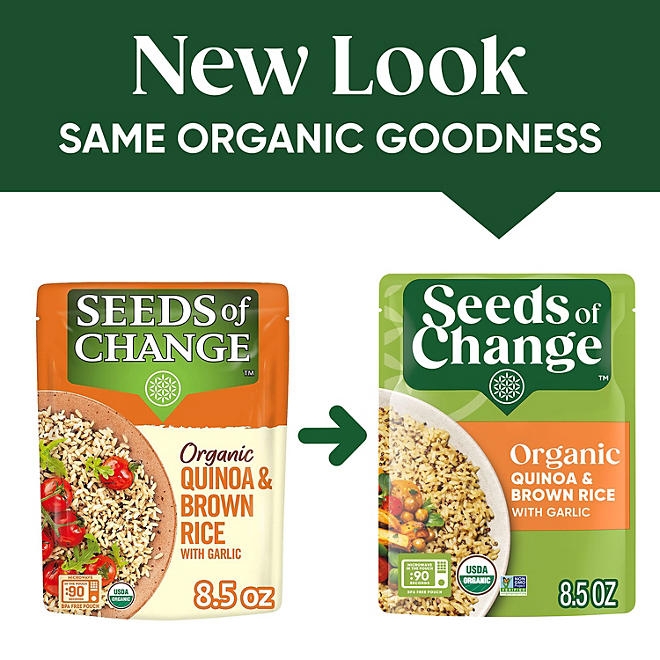 Seeds of Change Certified Organic Quinoa and Brown Rice with Garlic 8.5 oz., 6 pk. - Image 6