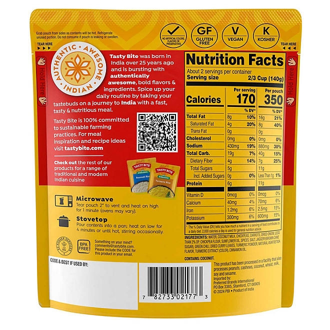 Tasty Bite Chickpea Coconut and Turmeric Curry, 10 oz., 6 ct. - Image 7