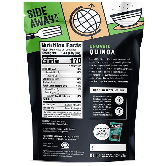 Sideaway Foods Organic Quinoa, 64oz. - Image 3