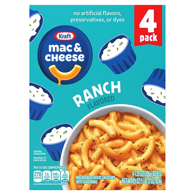 Kraft Ranch Flavored Macaroni & Cheese Dinner, 7.25 oz., 4 pk. - Image 2