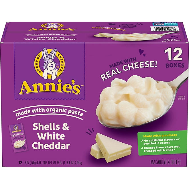 Annie's Shells and White Cheddar Mac and Cheese 6 oz.,12 pk. - Image 2