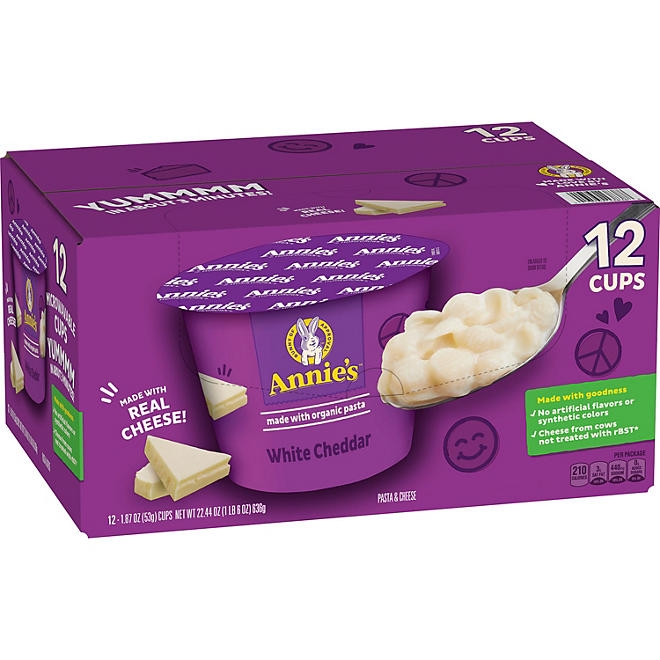 Annie's Shells and White Cheddar Mac and Cheese Cups, 12 pk. - Image 2