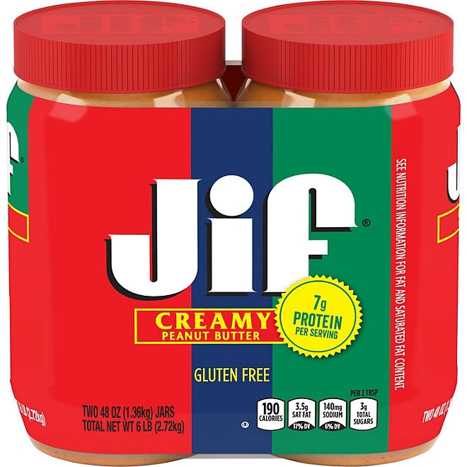 Jif Creamy Peanut Butter, 48 oz., 2 pk. - Image 2