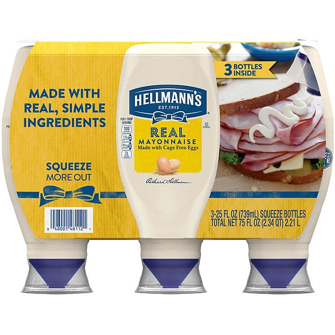 Hellmann's Real Mayonnaise, 25 oz., 3 pk. - Image 2