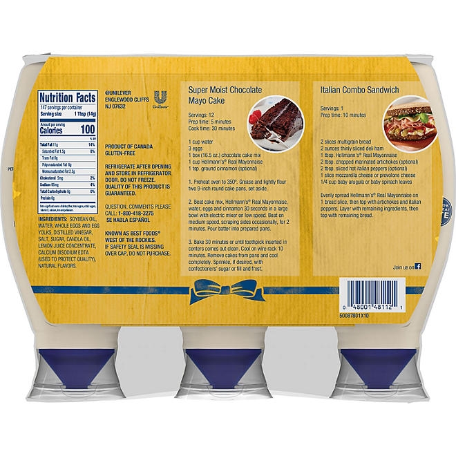 Hellmann's Real Mayonnaise, 25 oz., 3 pk. - Image 3