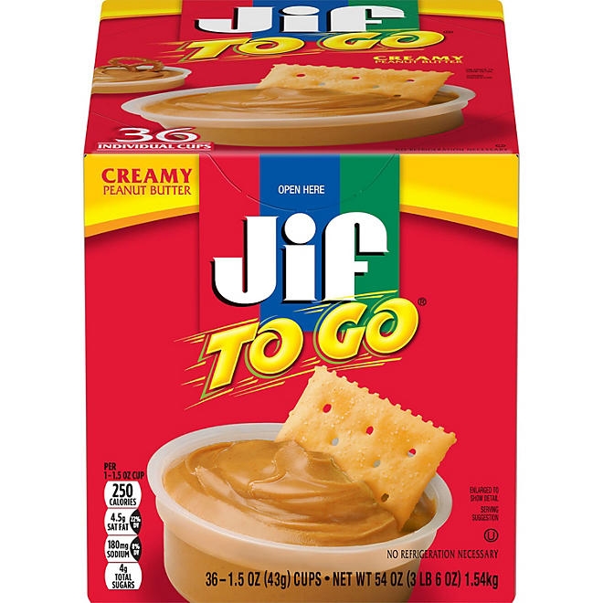Jif-To-Go Creamy Peanut Butter, 36 ct. - Image 2