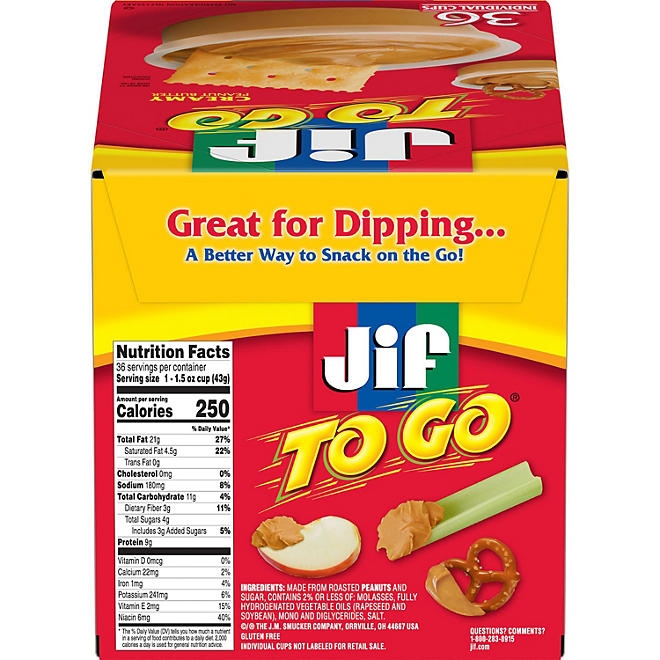 Jif-To-Go Creamy Peanut Butter, 36 ct. - Image 3