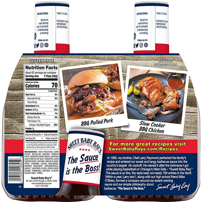 Sweet Baby Ray's Barbecue Sauce, 40 oz., 2 pk. - Image 3