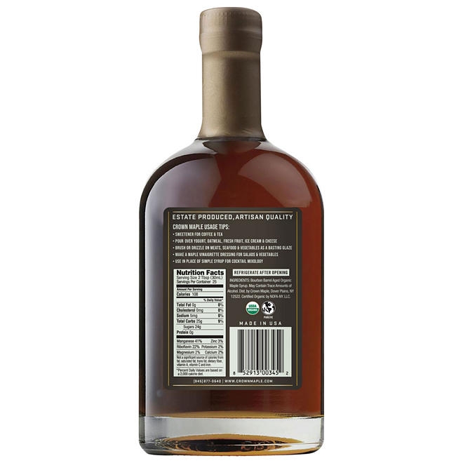 Crown Maple Bourbon Barrel Aged Organic Maple Syrup, 25 fl. oz. - Image 3