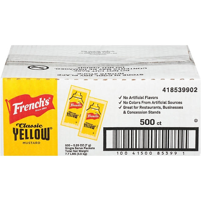 French's Mustard Single-Serve Packets, 5.5 g., 500 ct. - Image 2
