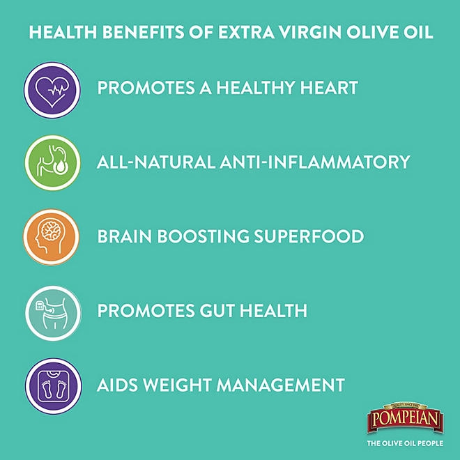 Pompeian Smooth Extra Virgin Olive Oil, 68 fl. oz. - Image 6