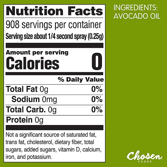 Chosen Foods Avocado Oil Cooking Spray 8 oz., 2 pk. - Image 3