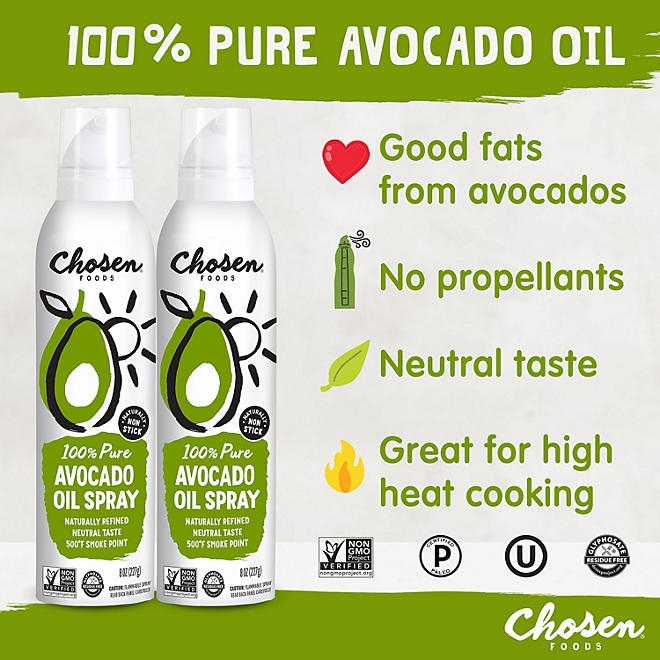 Chosen Foods Avocado Oil Cooking Spray 8 oz., 2 pk. - Image 4