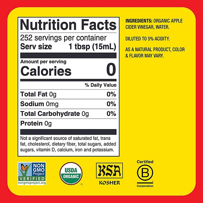 Bragg Apple Cider Vinegar, 128 fl. oz. - Image 3