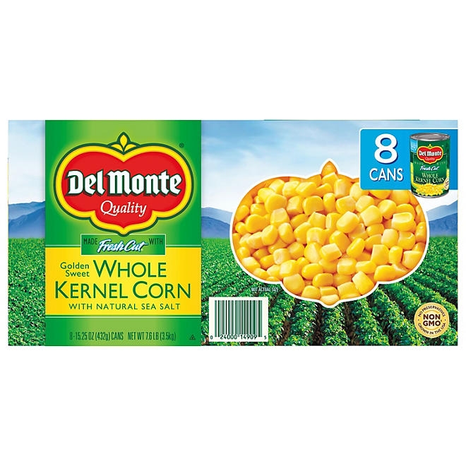 Del Monte Golden Sweet Whole Kernel Corn, 15.25 oz., 8pk. - Image 4