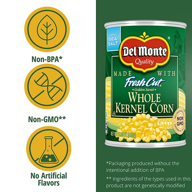 Del Monte Golden Sweet Whole Kernel Corn, 15.25 oz., 8pk. - Image 5