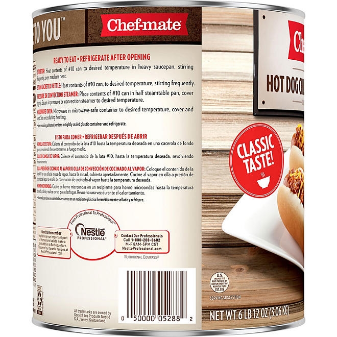Chef-mate Hot Dog Chili Sauce With Beef 108 oz. - Image 4