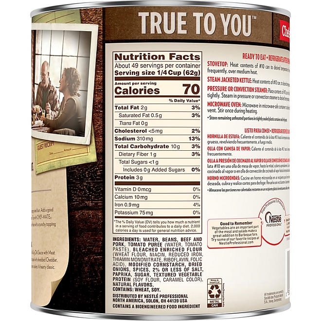 Chef-mate Hot Dog Chili Sauce With Beef 108 oz. - Image 5