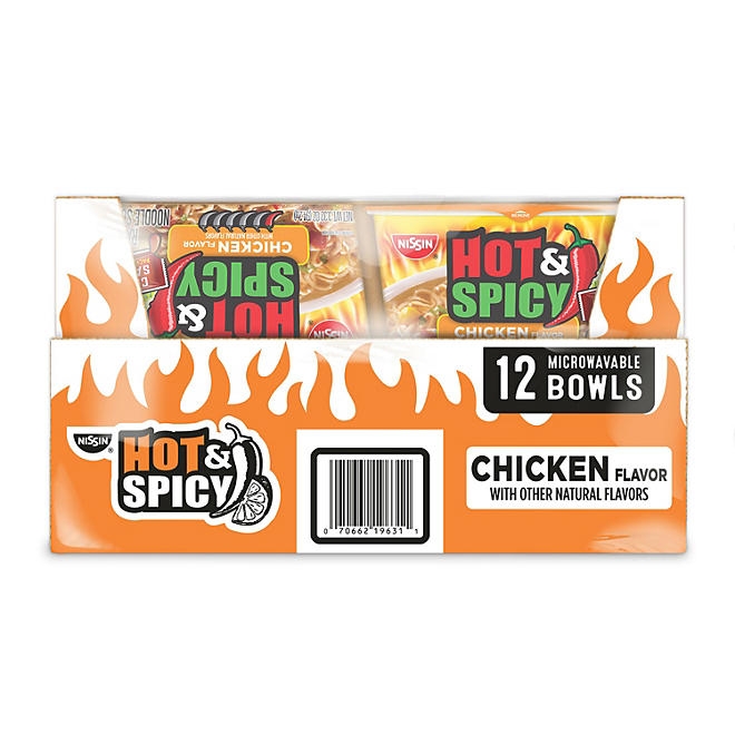 Nissin Hot and Spicy Chicken Bowl, 3.32 oz., 12 pk. - Image 3