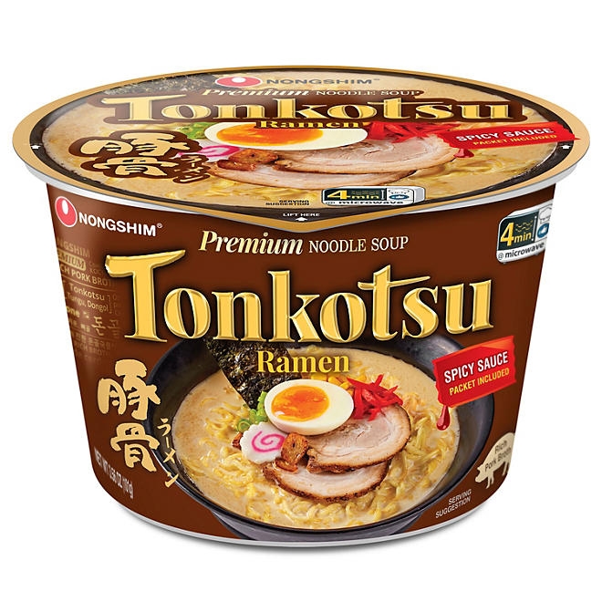 Nongshim Premium Tonkotsu Kuromayu Noodle Soup 6 pk. - Image 3