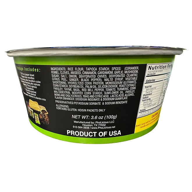 PhoLicious Vegetarian Instant Pho, 3.6 oz., 4 pk. - Image 6