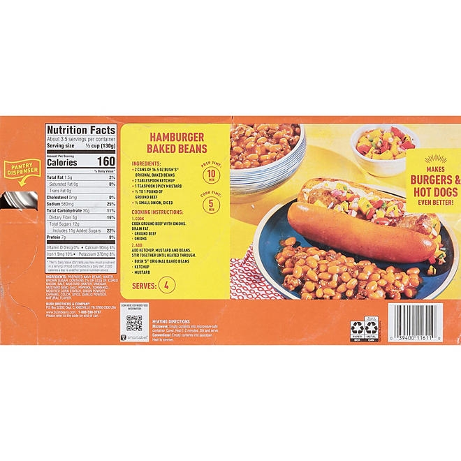 Bush's Original Baked Beans, 16.5 oz, 8 ct. - Image 3