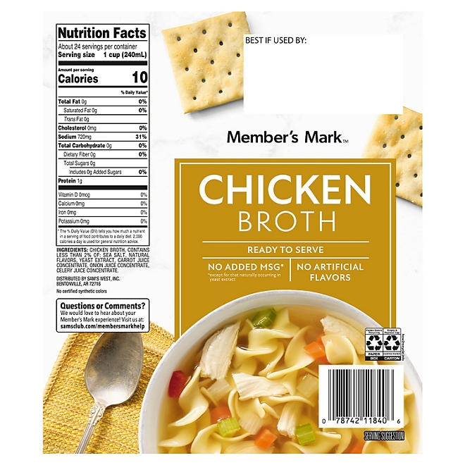 Member's Mark Chicken Broth, 32 oz., 6 pk. - Image 5
