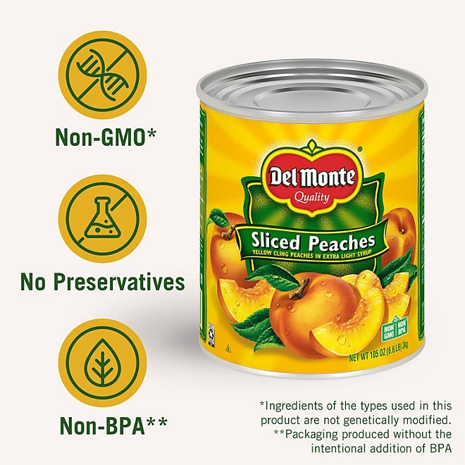 Del Monte Lite Sliced Peaches 105 oz. - Image 4