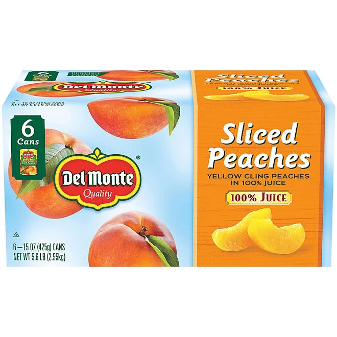 Del Monte Sliced Peaches in 100% Juice, 15 oz., 6 pk. - Image 2