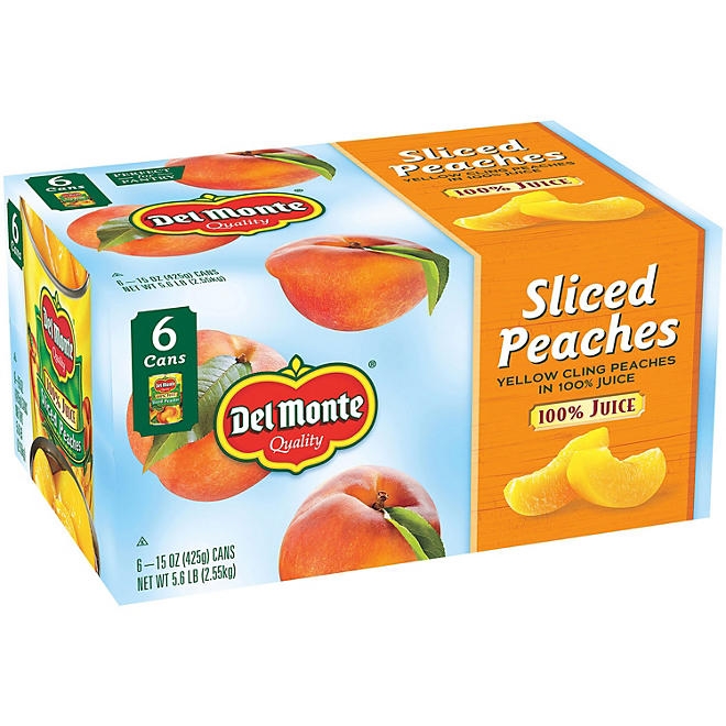 Del Monte Sliced Peaches in 100% Juice, 15 oz., 6 pk. - Image 3
