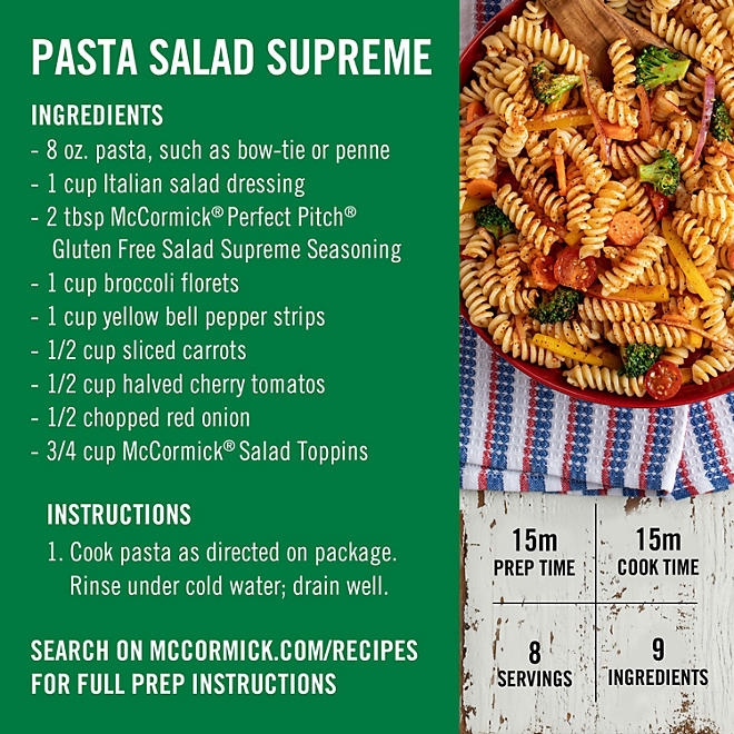 McCormick Perfect Pinch Salad Supreme Seasoning, 10.12 oz. - Image 6