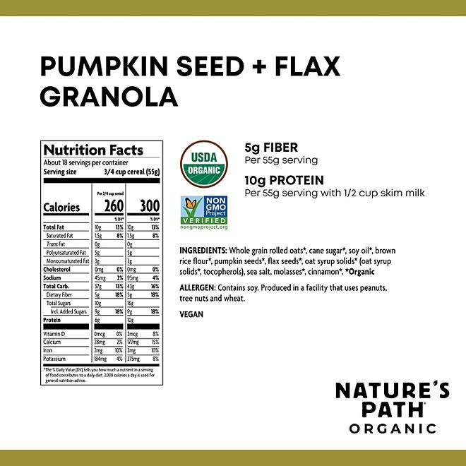 Nature's Path Organic Pumpkin Seed Plus Flax Granola, 35.3 oz. - Image 7