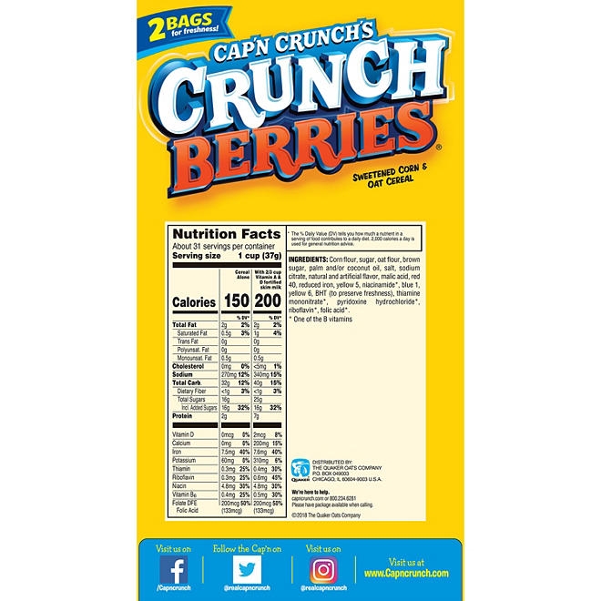 Cap'n Crunch's Crunch Berries Cereal, 40 oz. - Image 4