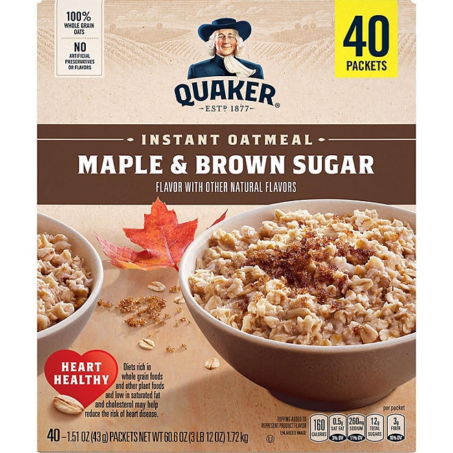 Quaker Instant Oatmeal, Maple Brown Sugar, 1.51 oz., 40 pk. - Image 5