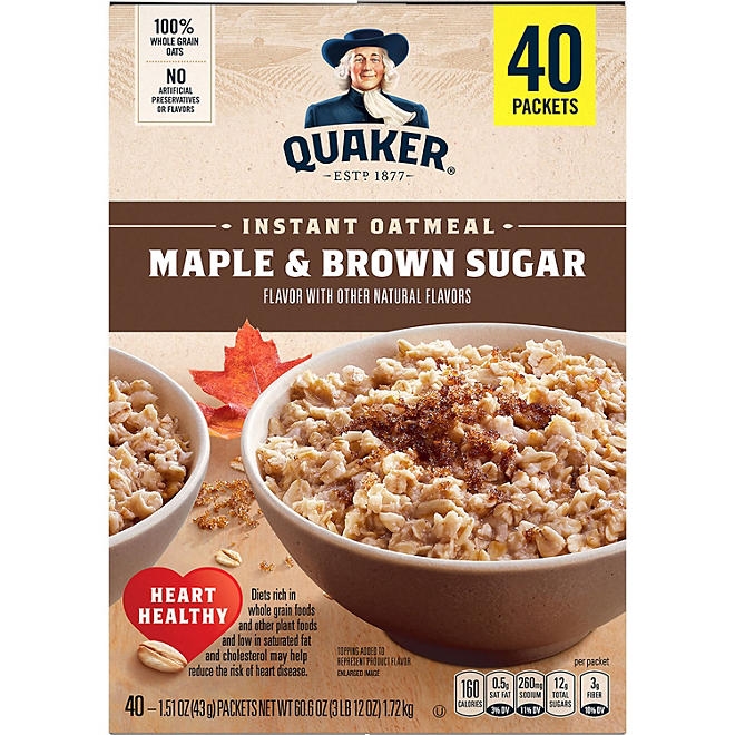 Quaker Instant Oatmeal, Maple Brown Sugar, 1.51 oz., 40 pk. - Image 6