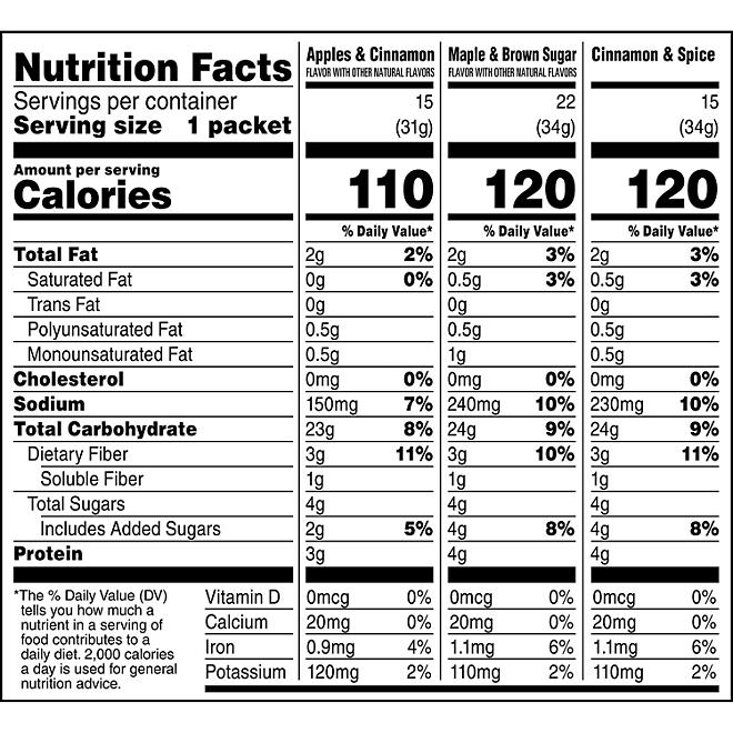 Quaker Lower Sugar Instant Oatmeal, Variety Pack, 1.17 oz., 52 pk. - Image 3