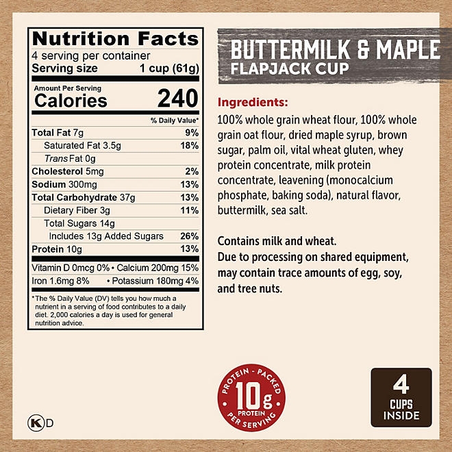 Kodiak Cakes Flapjack Power Cups, Variety Pack, 8 pk. - Image 4