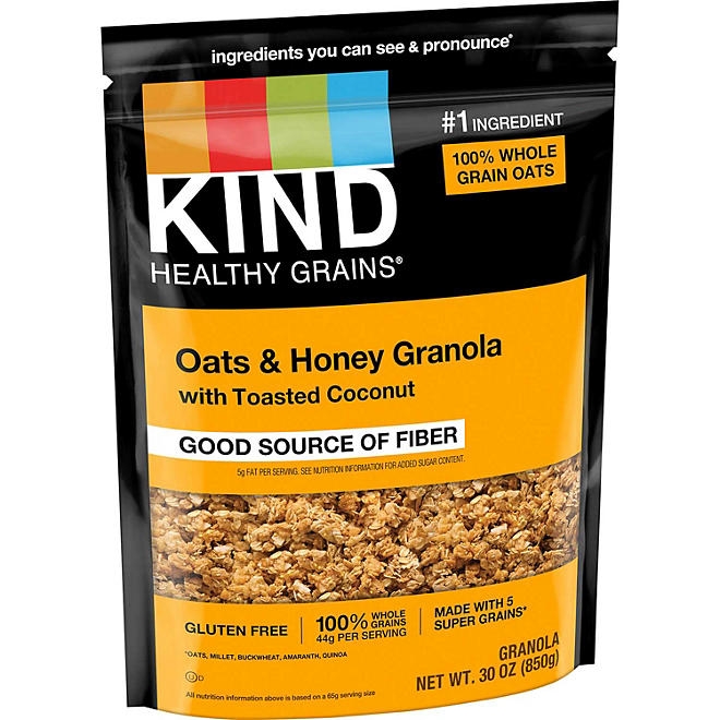 KIND Healthy Grains Oats & Honey Granola with Toasted Coconut, 30 oz. - Image 2