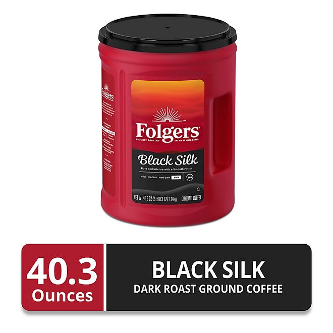 Folgers Dark Roast Ground Coffee, Black Silk, 40.3 oz. - Image 3