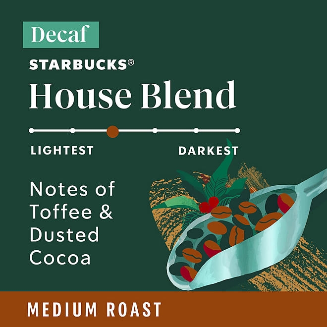 Starbucks Decaf House Blend Medium Roast K-Cup Coffee Pods, 72 ct. - Image 3