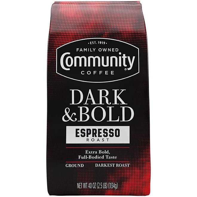 Community Coffee Dark & Bold Espresso Roast Ground Coffee, 40 oz. - Image 2