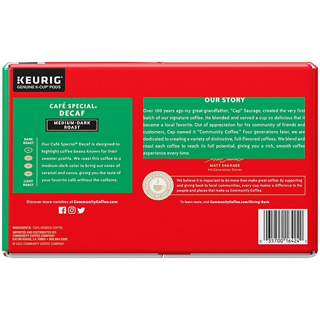 Community Coffee Café Special Decaf Medium-Dark Roast Single Serve 72 ct. - Image 4
