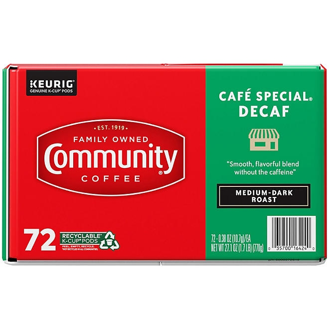 Community Coffee Café Special Decaf Medium-Dark Roast Single Serve 72 ct. - Image 6