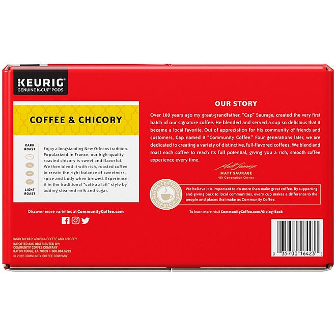 Community Coffee Coffee and Chicory Medium-Dark Roast Single Serve 72 ct. - Image 4