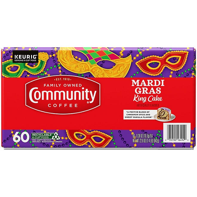 Community Coffee Medium Roast Coffee Pods, Mardi Gras King Cake, 60 ct. - Image 4