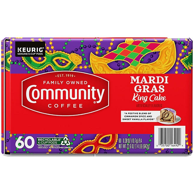 Community Coffee Medium Roast Coffee Pods, Mardi Gras King Cake, 60 ct. - Image 5